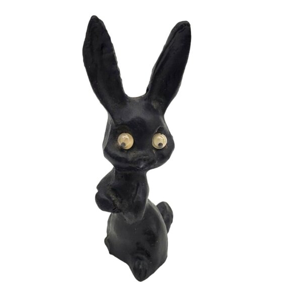 Other - Black Bunny Rabbit Handcrafted‎ w/ Coal Resin Made In Kentucky 2 3/4" Vintage